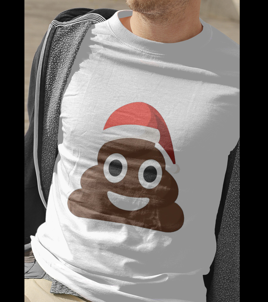 Funny Santa Poopy Emoji Holiday Humor T-Shirt