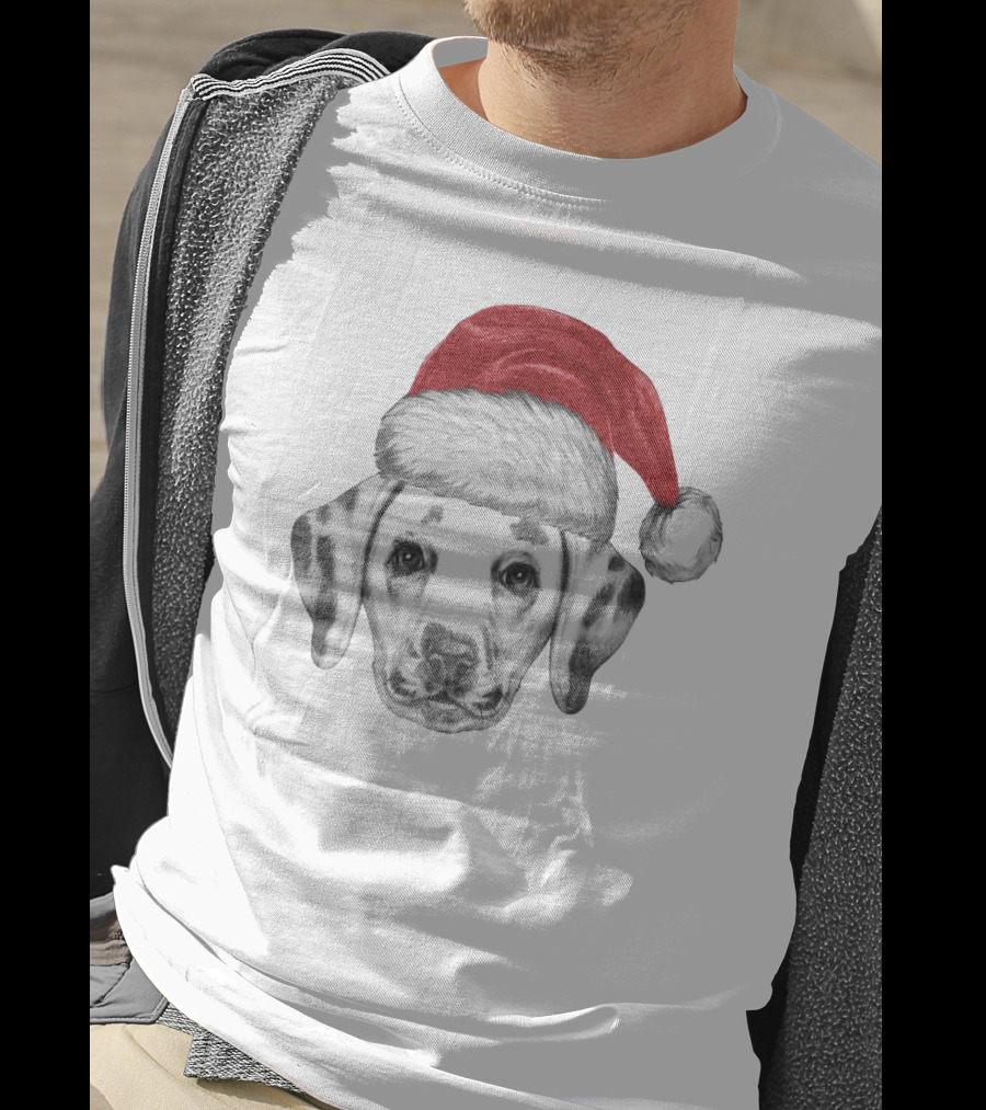 Santa Dog Adorable Holiday Canine Wearing Red Santa Hat T-Shirt