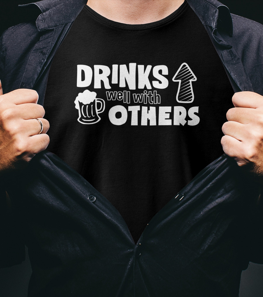 Drinks Well With Others Beer Mug Arrow T-Shirt