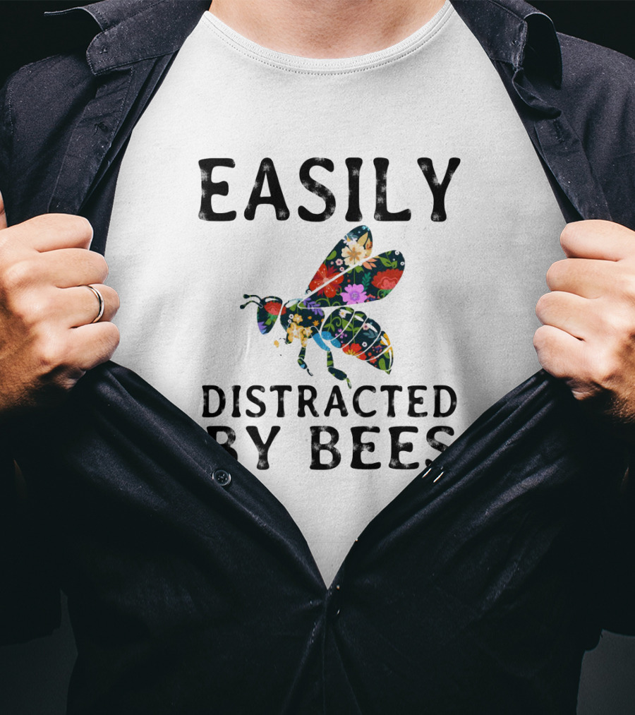 Easily Distracted By Bees Floral T-Shirt