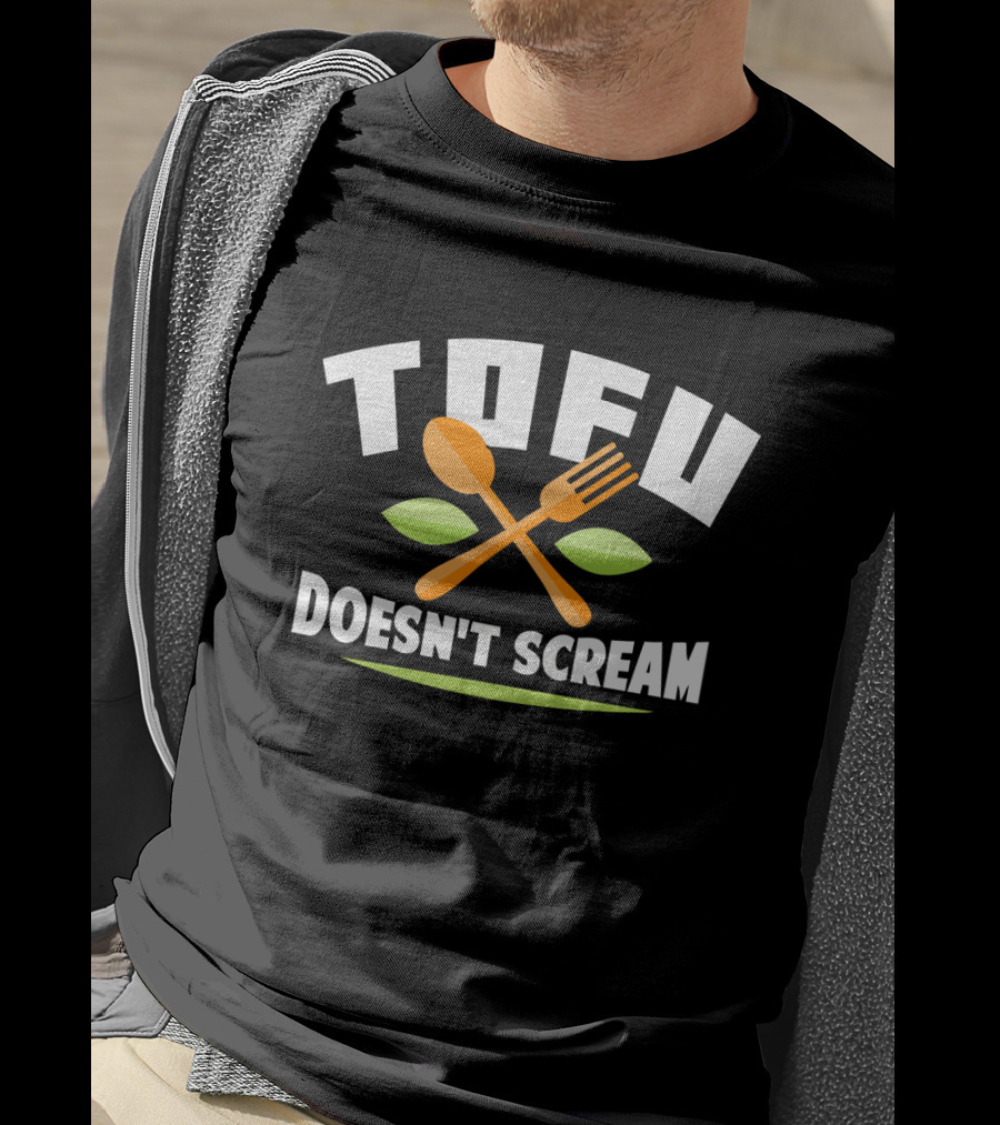 Tofu Doesn't Scream Fork And Spoon Leaf T-Shirt