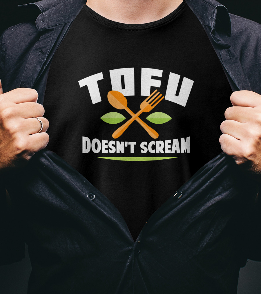 Tofu Doesn't Scream Fork And Spoon Leaf T-Shirt