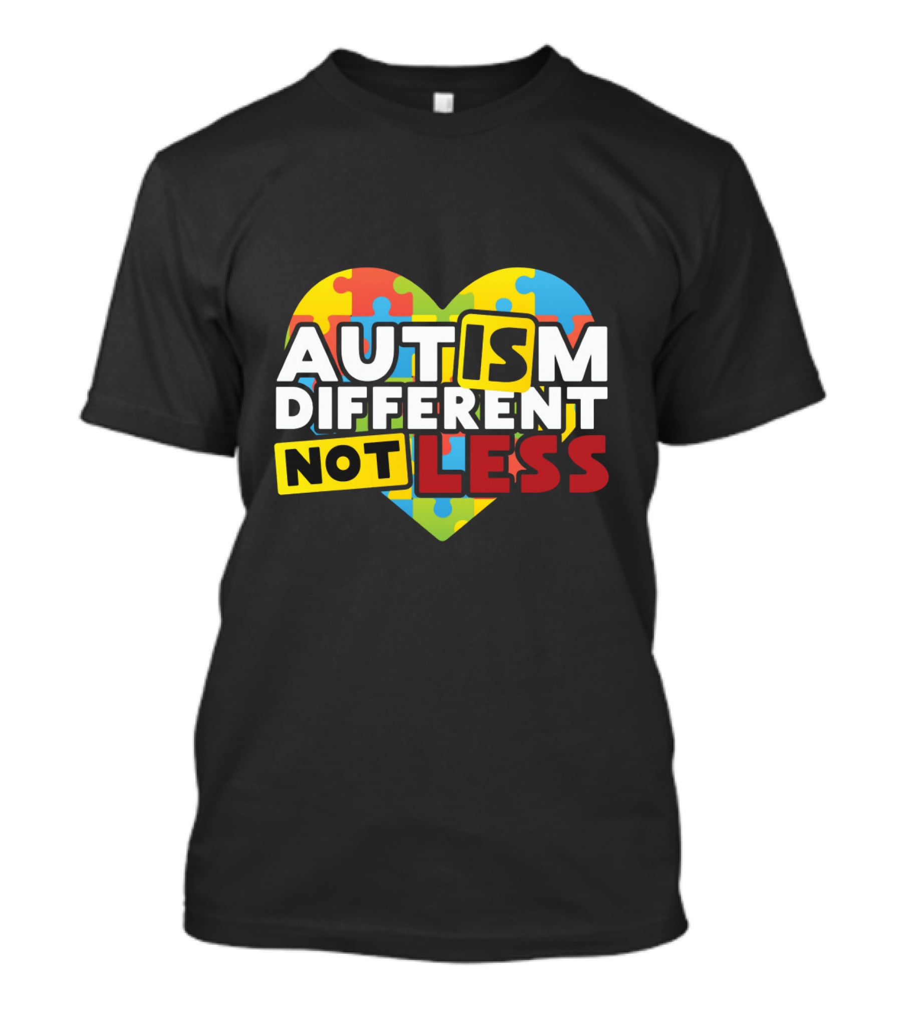 Autism Different Not Less Heart Puzzle T-Shirt