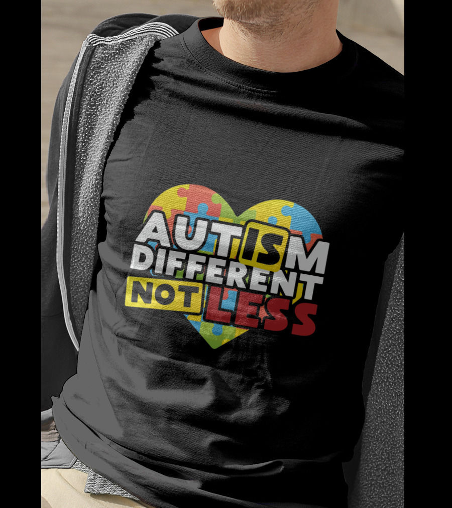 Autism Different Not Less Heart Puzzle T-Shirt