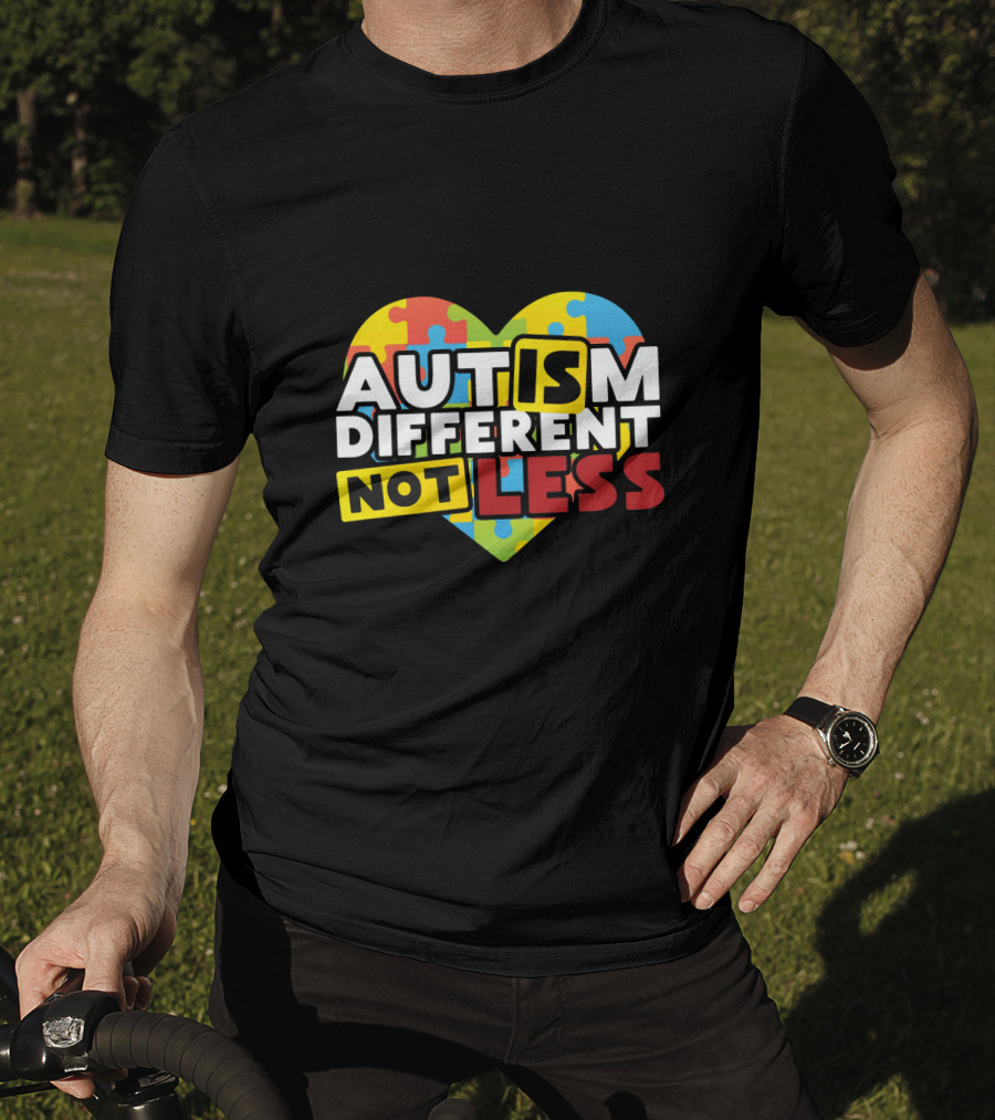 Autism Different Not Less Heart Puzzle T-Shirt