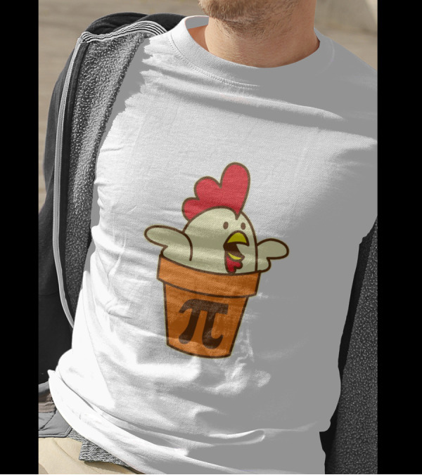 Pi Day Celebration With Chicken In Pi Symbol Pot T-Shirt