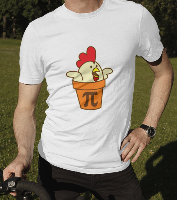 Pi Day Celebration With Chicken In Pi Symbol Pot T-Shirt
