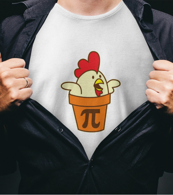Pi Day Celebration With Chicken In Pi Symbol Pot T-Shirt