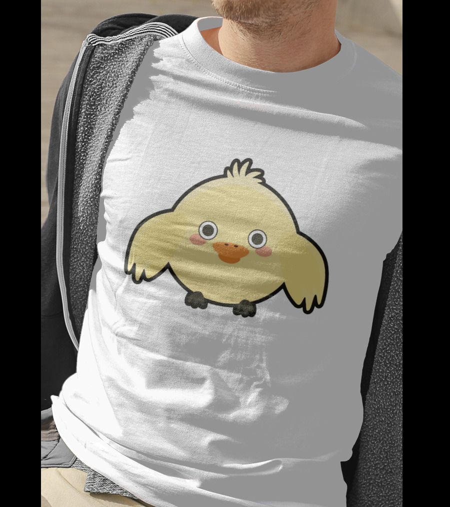 Kawaii Chick Cute Yellow Cartoon Chicken With Big Eyes And Blushy Cheeks T-Shirt
