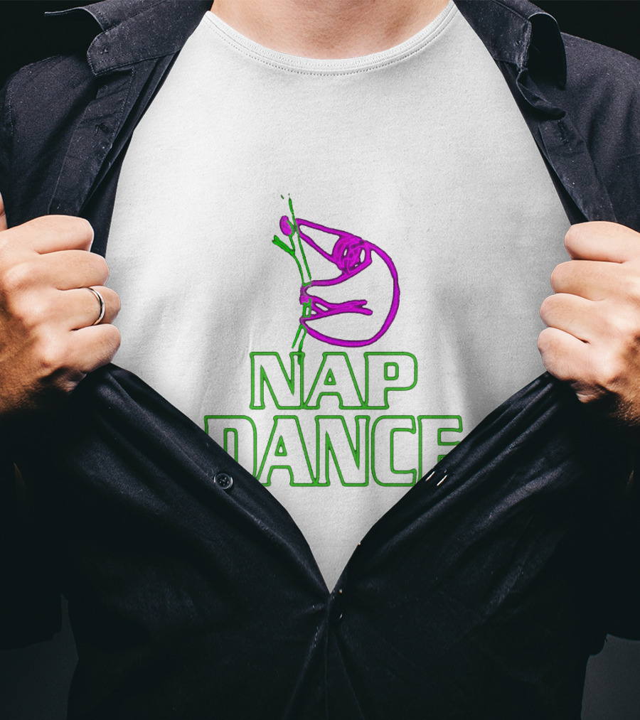 Nap Dance Neon Sign Sloth Pun T-Shirt