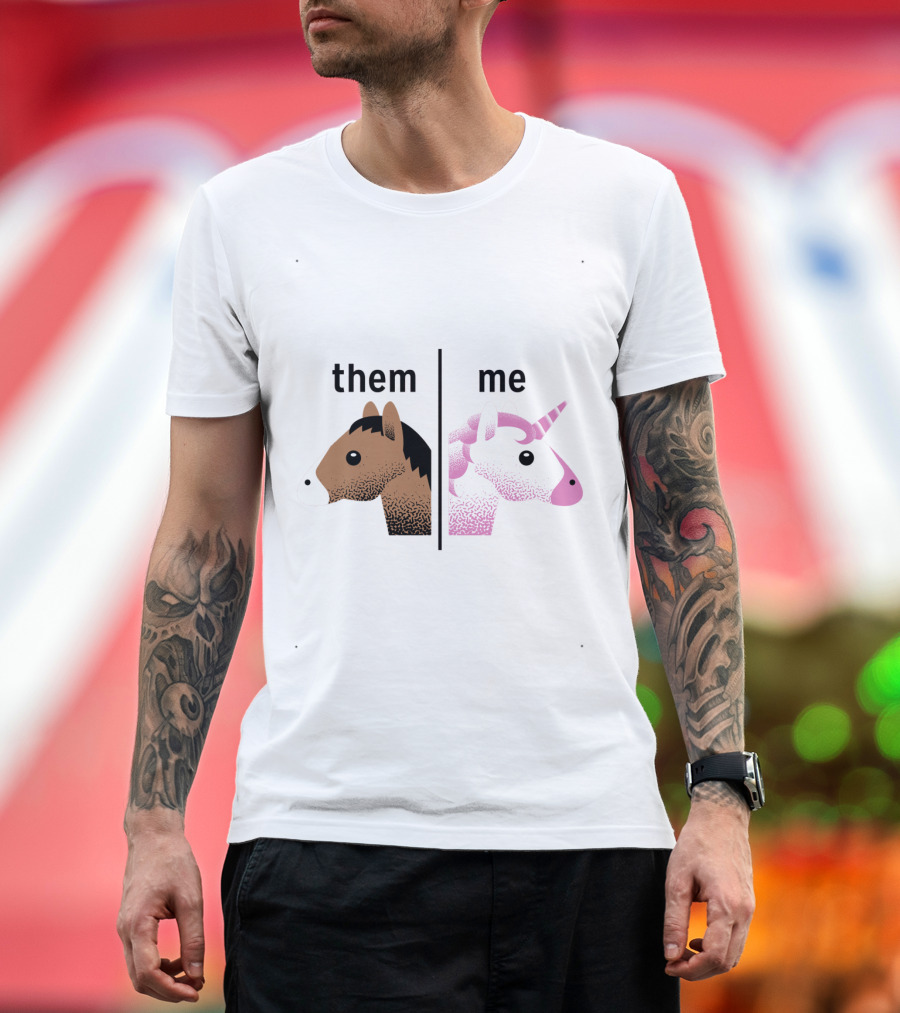 Them Me Unicorn Horse Contrast Cute T-Shirt