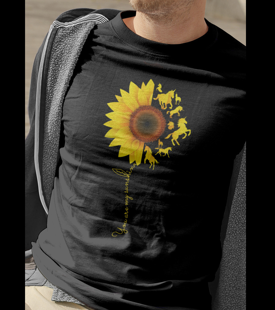 You Are My Sunshine Unicorn Sunflower Whimsy T-Shirt