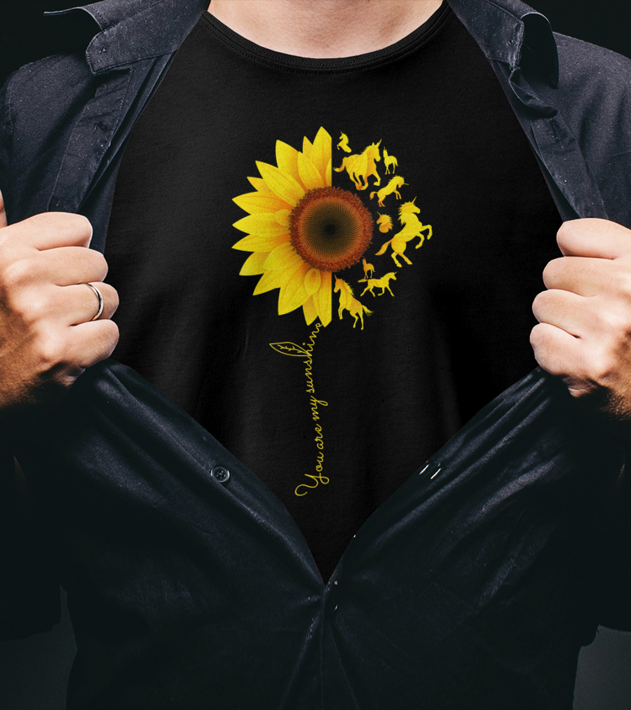 You Are My Sunshine Unicorn Sunflower Whimsy T-Shirt