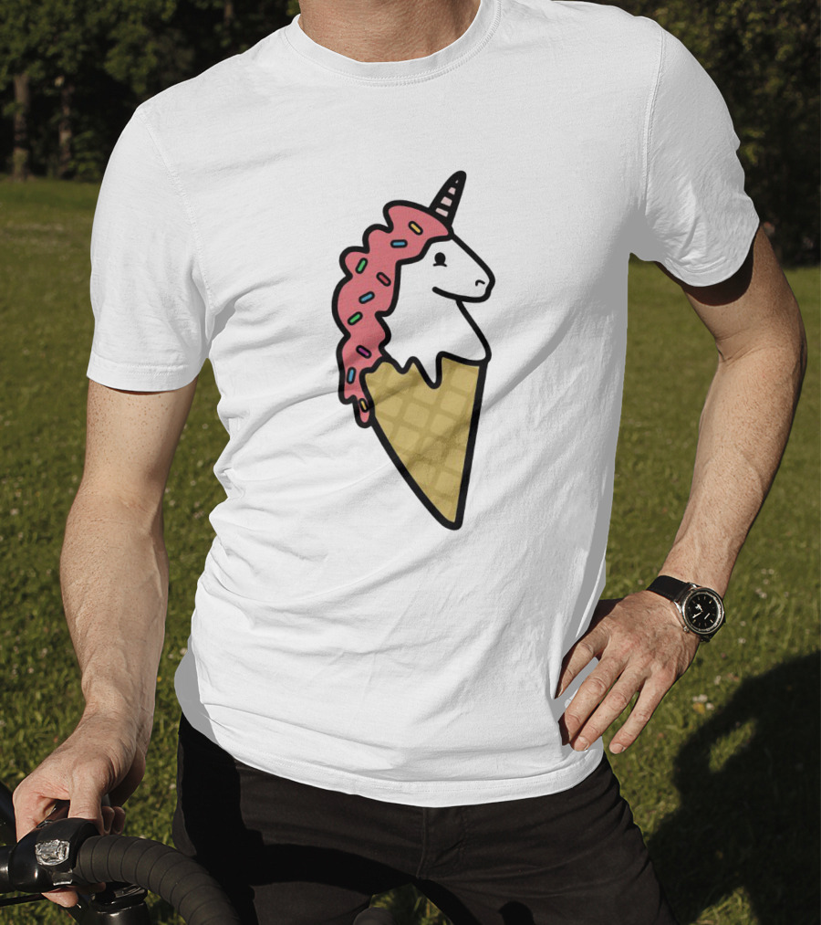 Kawaii Strawberry Unicorn Cone With Sprinkles In Pastel T-Shirt