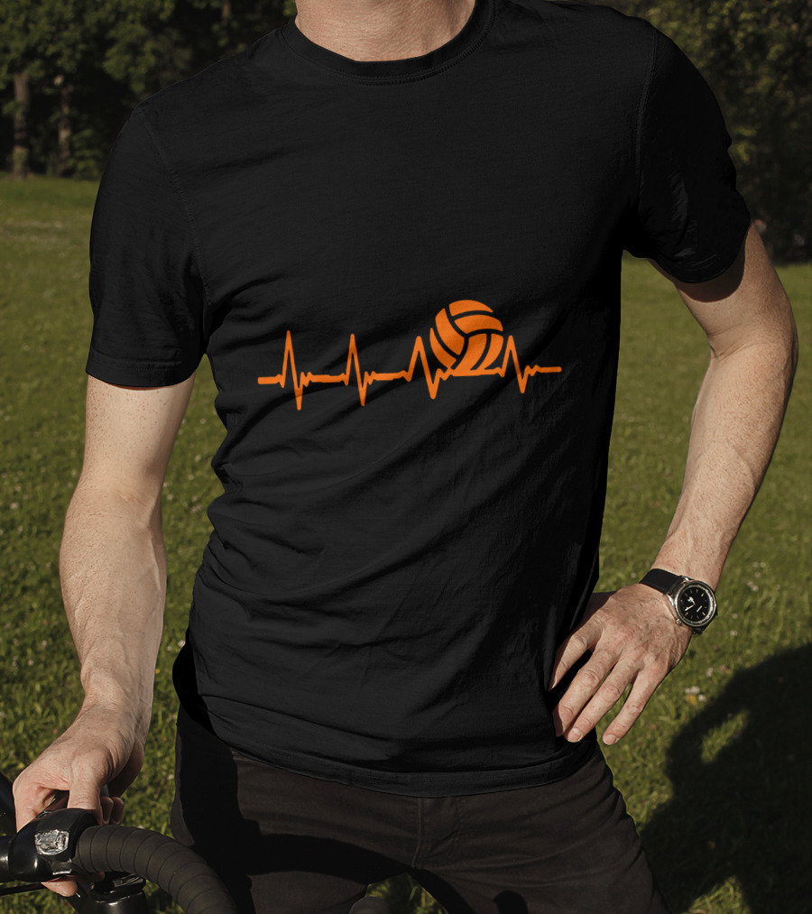 Volleyball Heartbeat With Volleyball Beats Iconic Orange T-Shirt