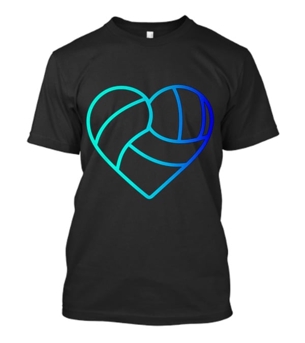 Heart Shaped Volleyball Love Gradient T-Shirt