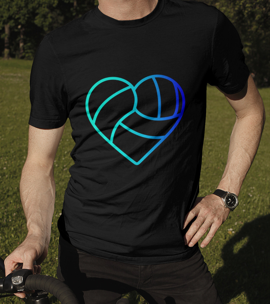 Heart Shaped Volleyball Love Gradient T-Shirt