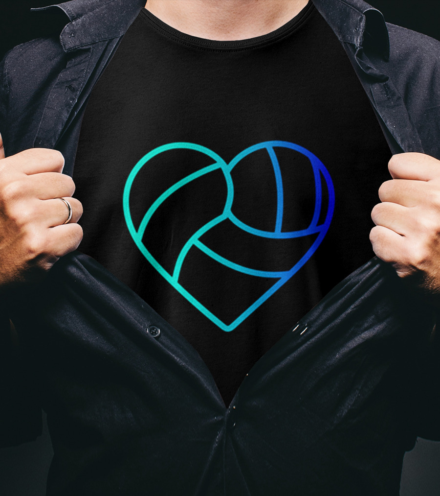 Heart Shaped Volleyball Love Gradient T-Shirt