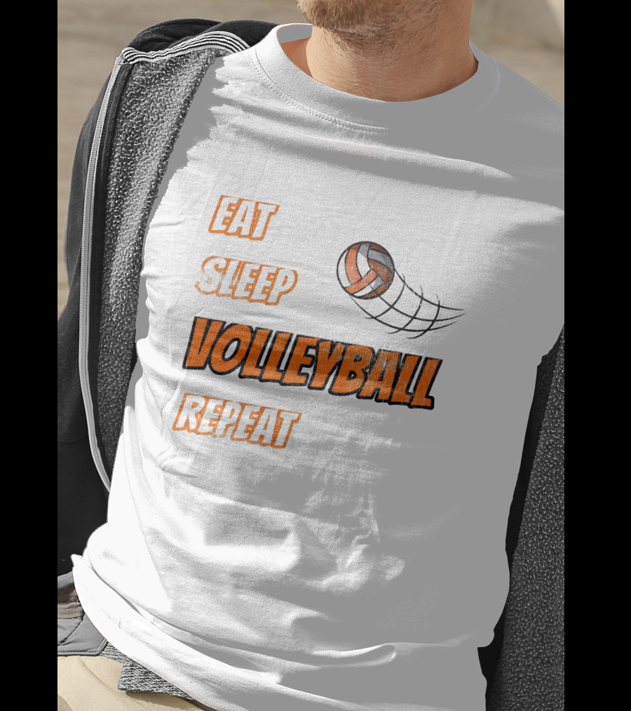 Eat Sleep Volleyball Repeat With Dynamic Ball Image T-Shirt