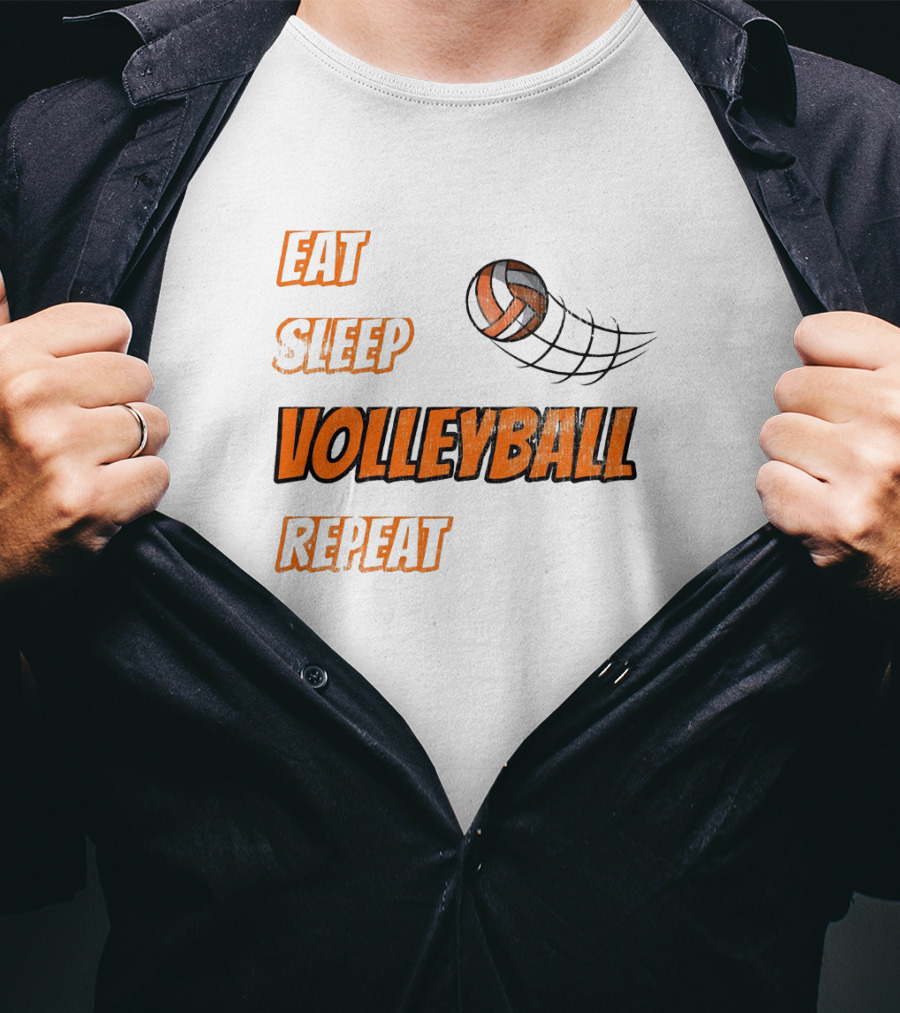 Eat Sleep Volleyball Repeat With Dynamic Ball Image T-Shirt