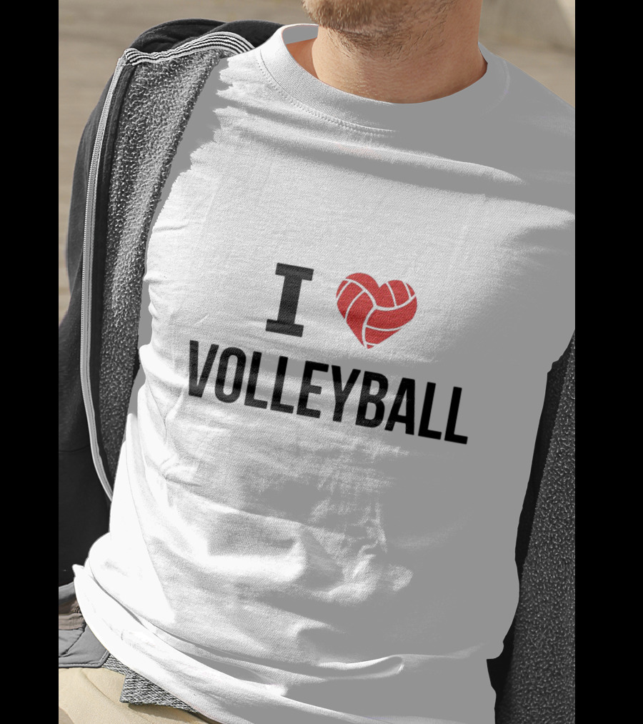 I Heart Volleyball With Red Volleyball Heart T-Shirt