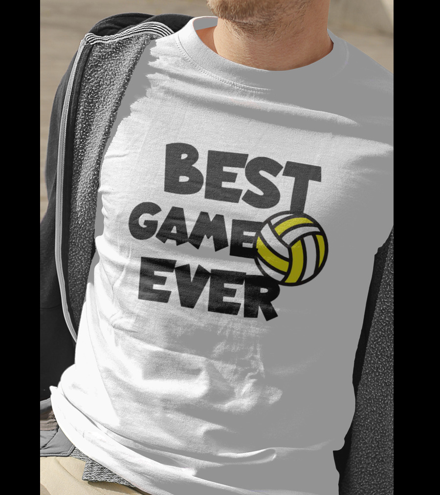 Best Game Ever Volleyball Design With Yellow And Black Ball T-Shirt