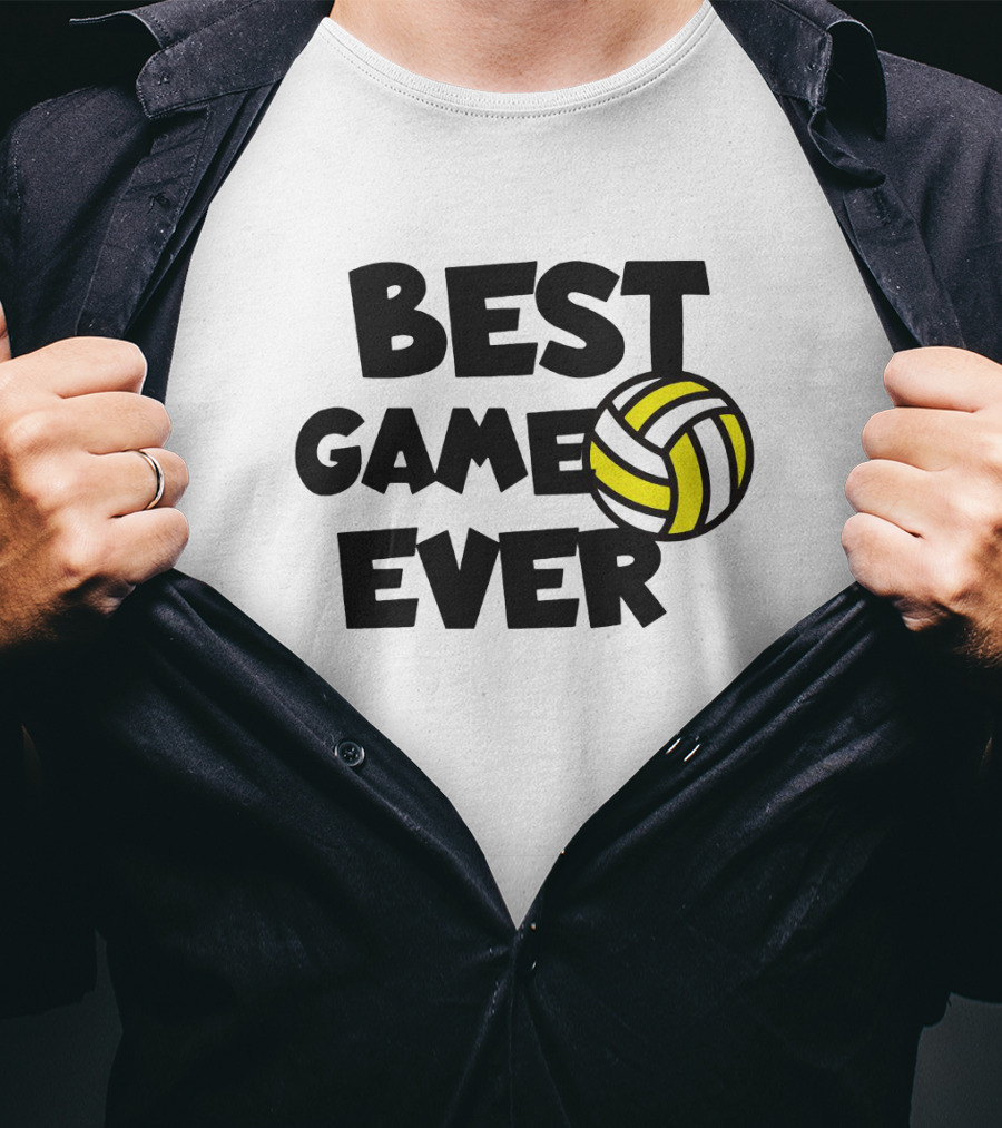 Best Game Ever Volleyball Design With Yellow And Black Ball T-Shirt