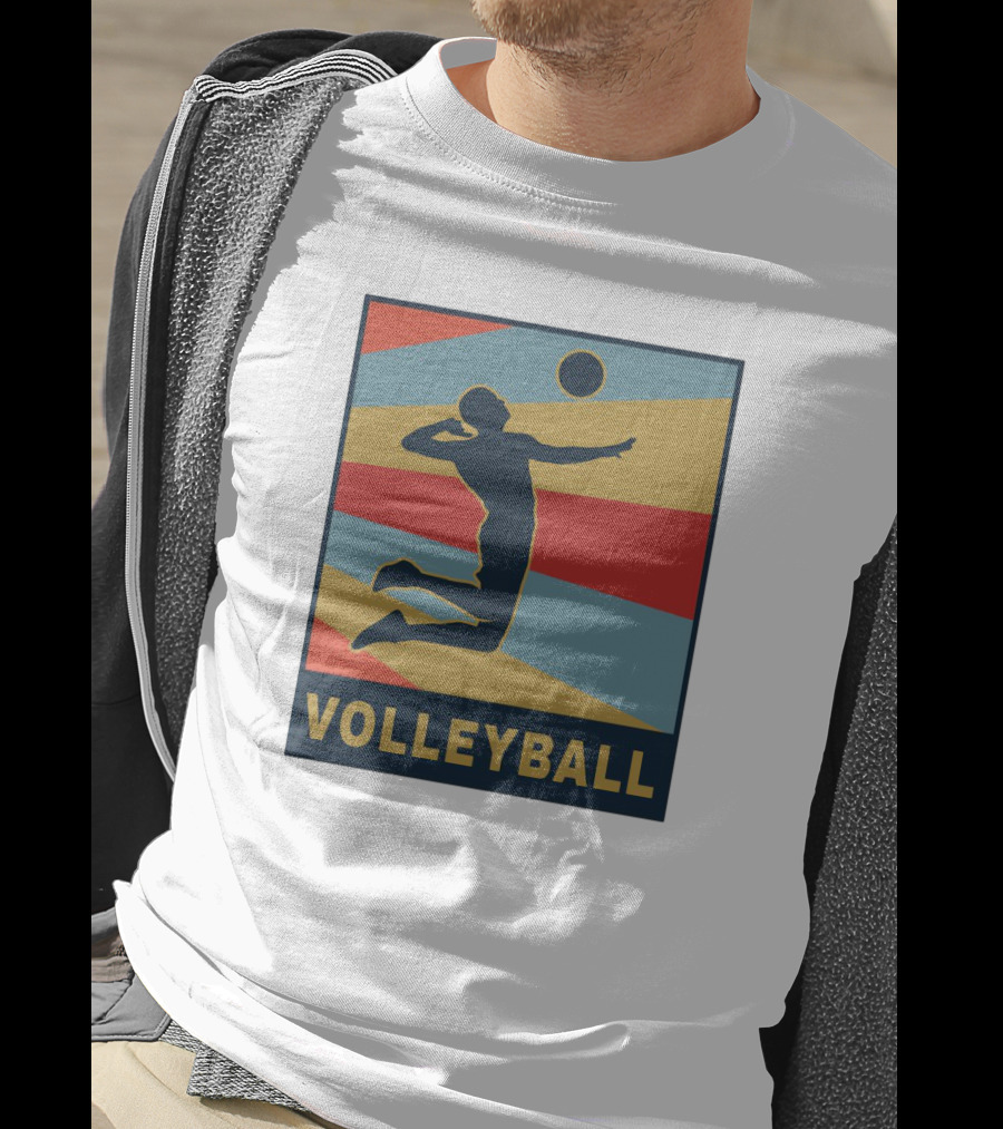 Volleyball Player Silhouette Jumping Action Club Team T-Shirt