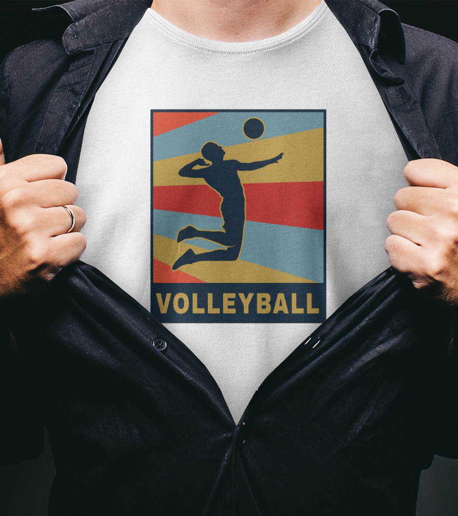 Volleyball Player Silhouette Jumping Action Club Team T-Shirt