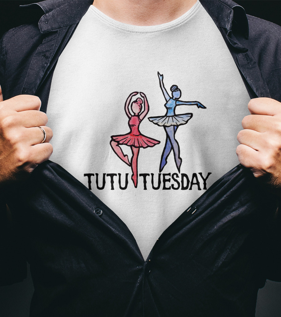 Ballet Dancers Tutu Tuesday Pink And Blue Costume T-Shirt