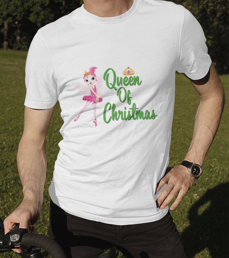 Queen Of Christmas Ballet Fairy With Pink Tutu And Crown T-Shirt