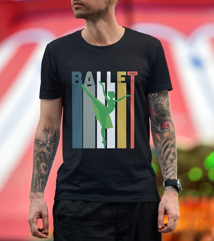 Ballet Dancer in Colorful Retro Irish-Inspired T-Shirt