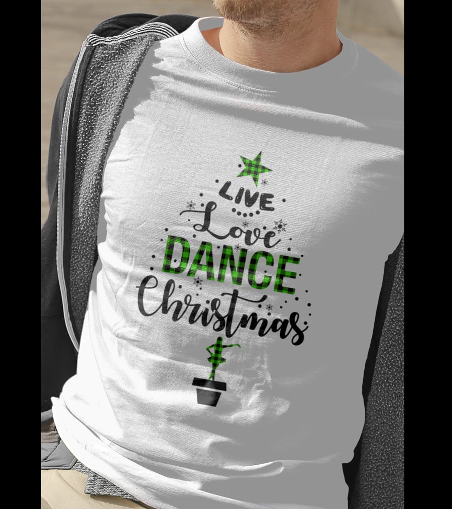 Live Love Dance Christmas Tree Star T-Shirt
