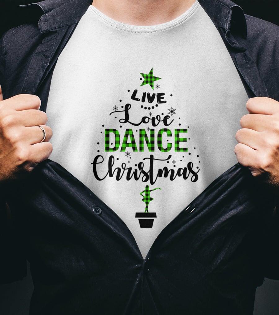 Live Love Dance Christmas Tree Star T-Shirt