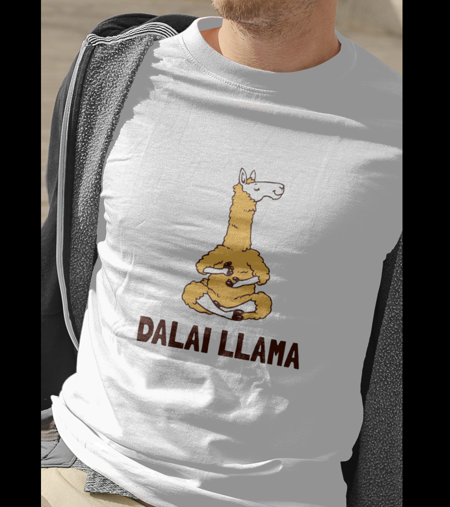 Dalai Llama Meditating Llama Yoga Humor T-Shirt