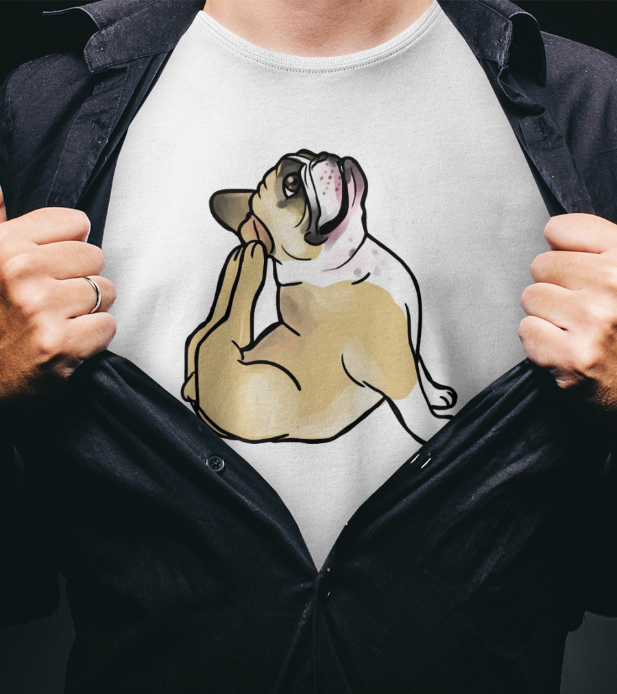 Bulldog Puppy Stretching In Full Cobra Pose T-Shirt