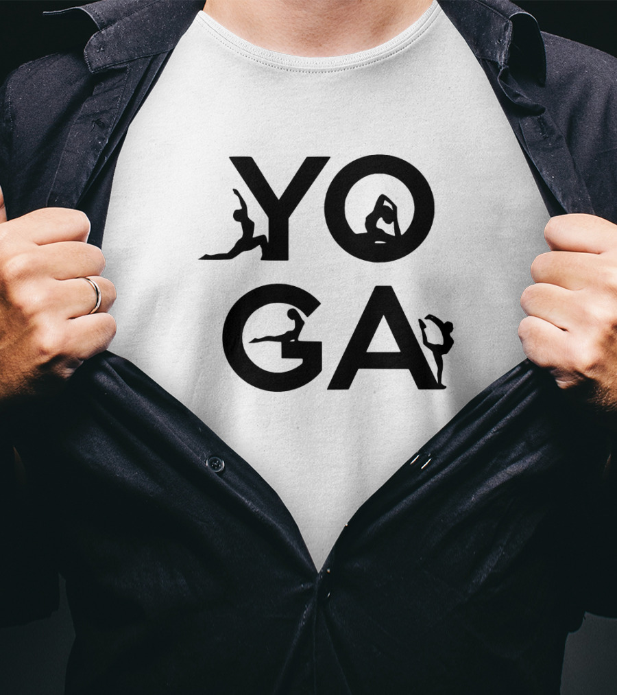 Yoga Silhouette Poses Word T-Shirt