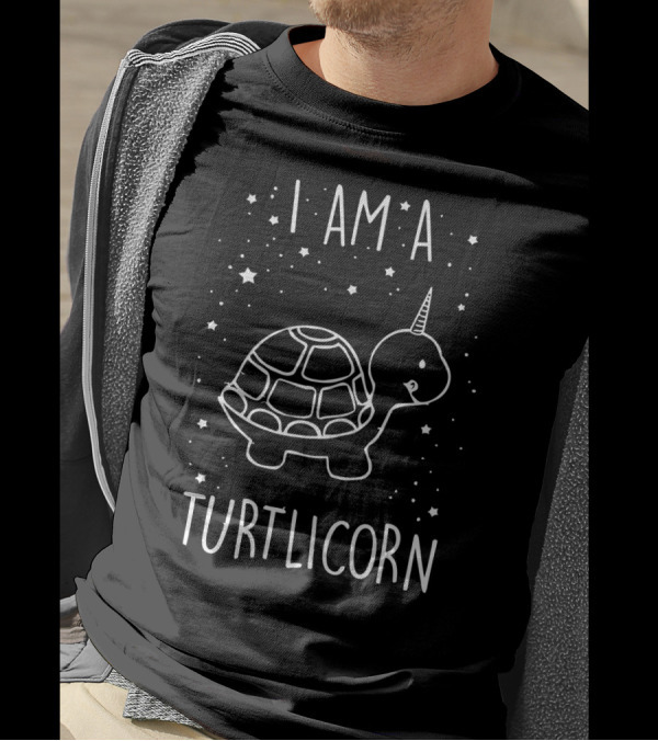 I Am A Turtlicorn Turtle With Unicorn Horn Surrounded By Stars T-Shirt