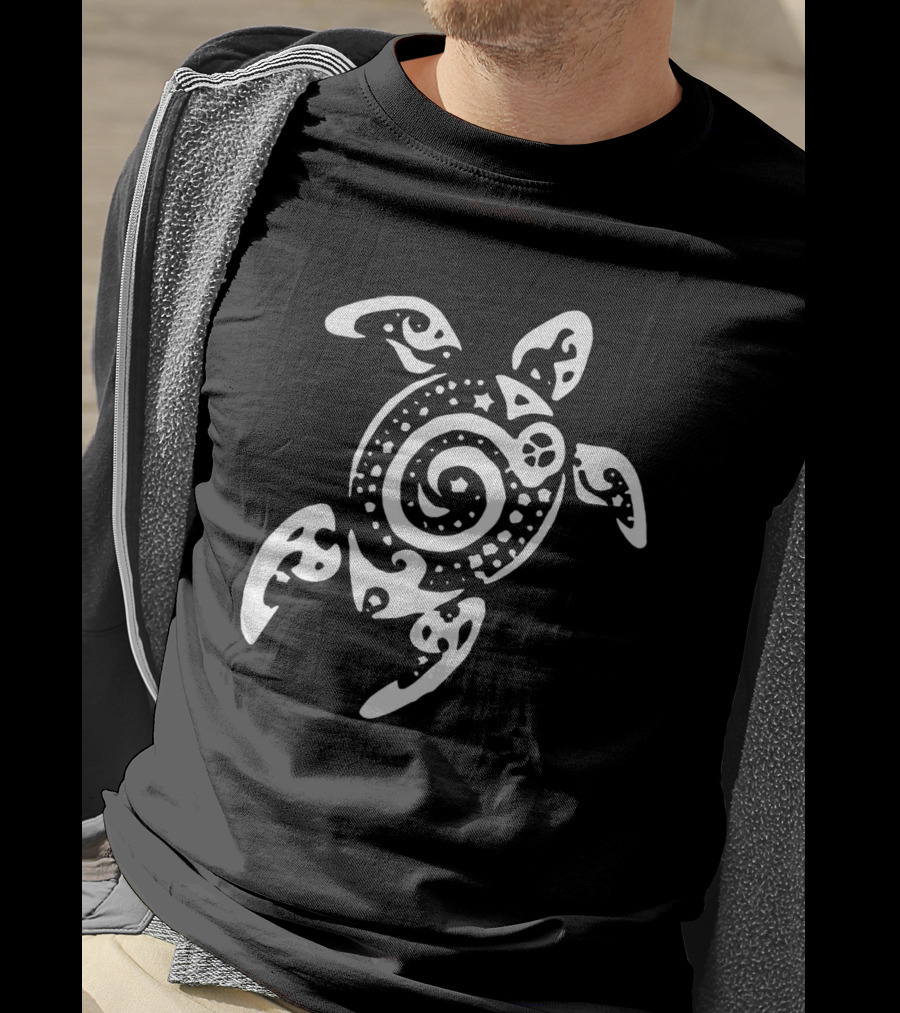 Intricate Spiral Tribal Sea Turtle T-Shirt