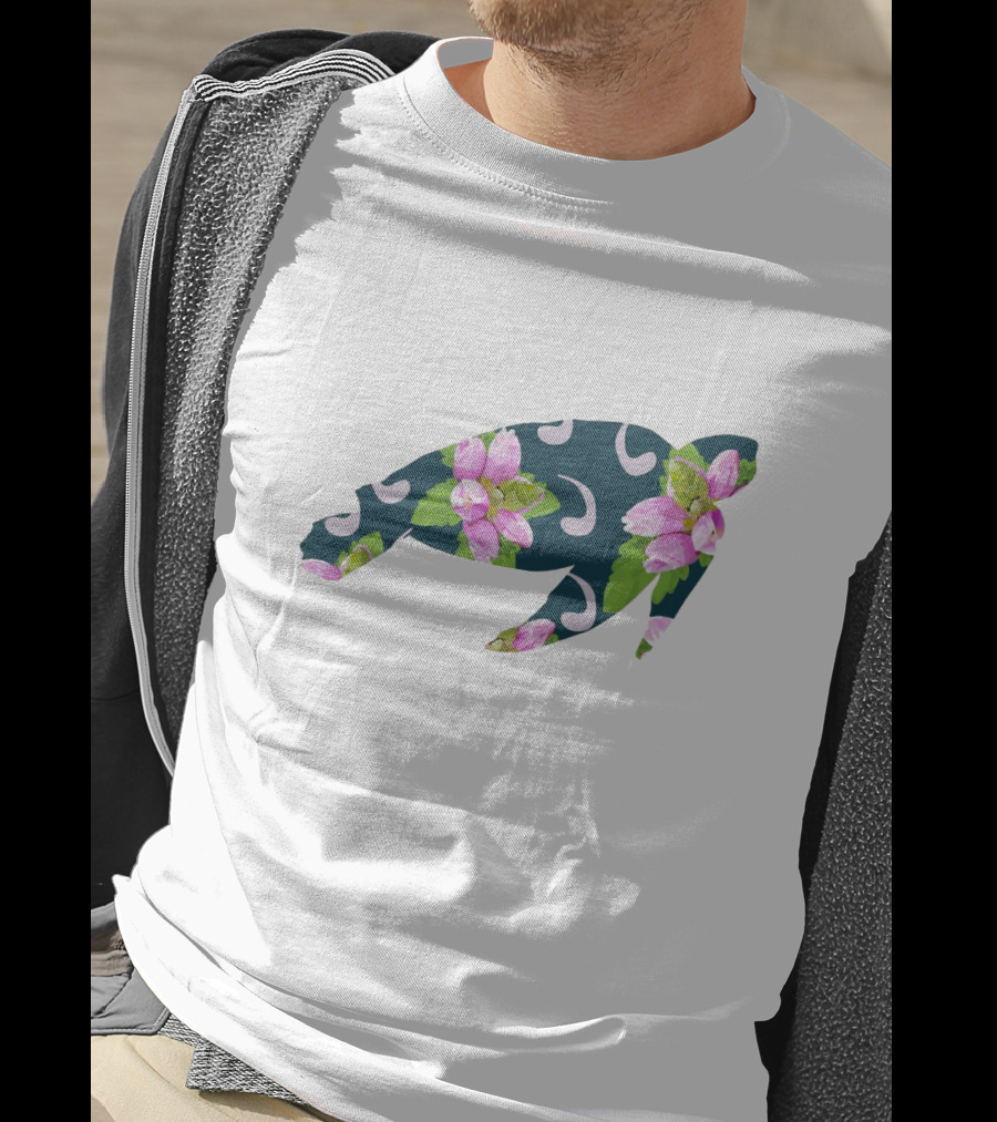 TurtleHead Floral Pattern With Pink Flowers T-Shirt