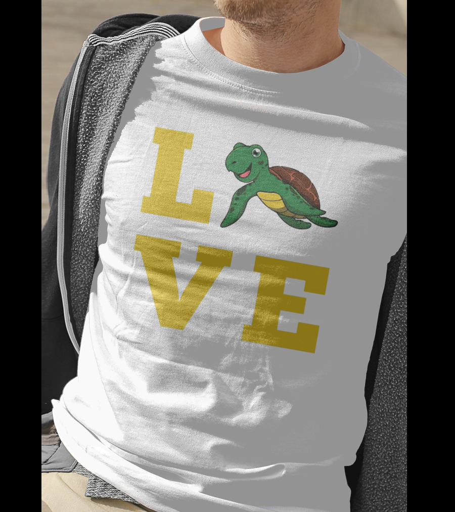 LOVE Turtles Funny Kids Sea Drawing Playful T-Shirt