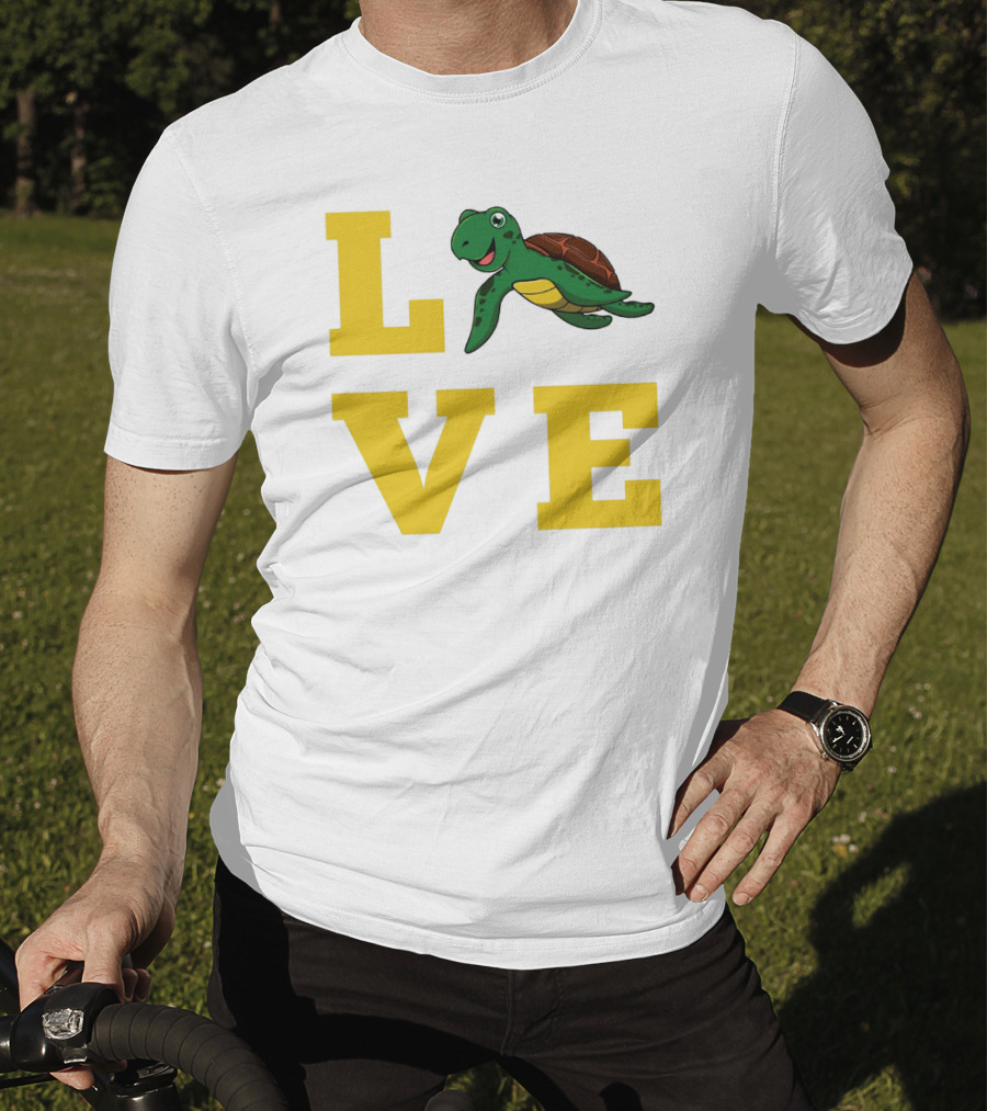 LOVE Turtles Funny Kids Sea Drawing Playful T-Shirt