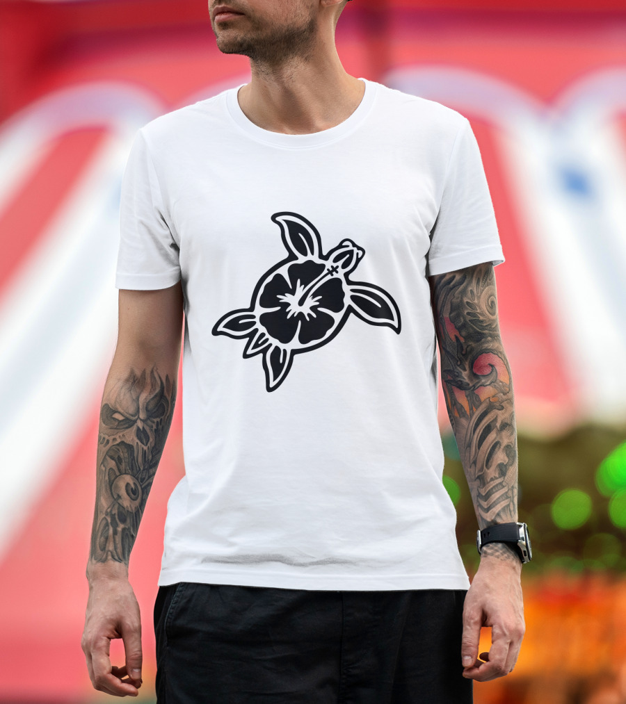 Hibiscus Flower Turtle T-Shirt