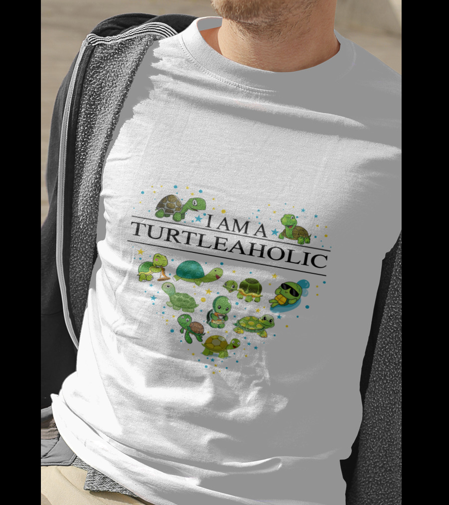 I Am A Turtleaholic Heart-Shaped Turtle Cartoon Collection T-Shirt