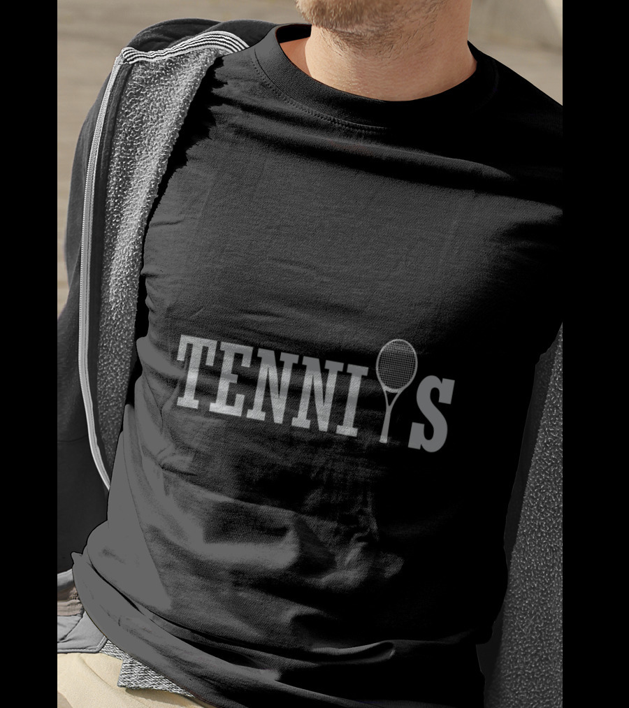 Tennis Racquet As Letter I In Creative Typography T-Shirt
