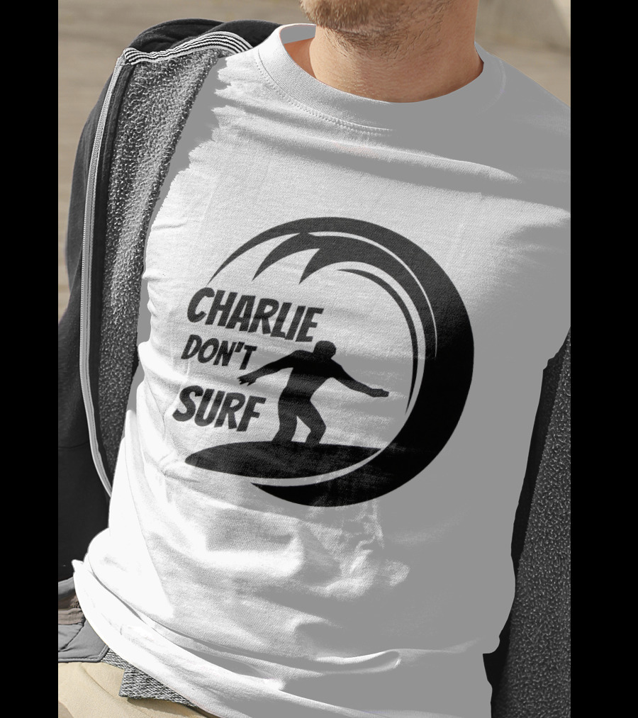 Charlie Don't Surf Silhouette Surfer Wave T-Shirt