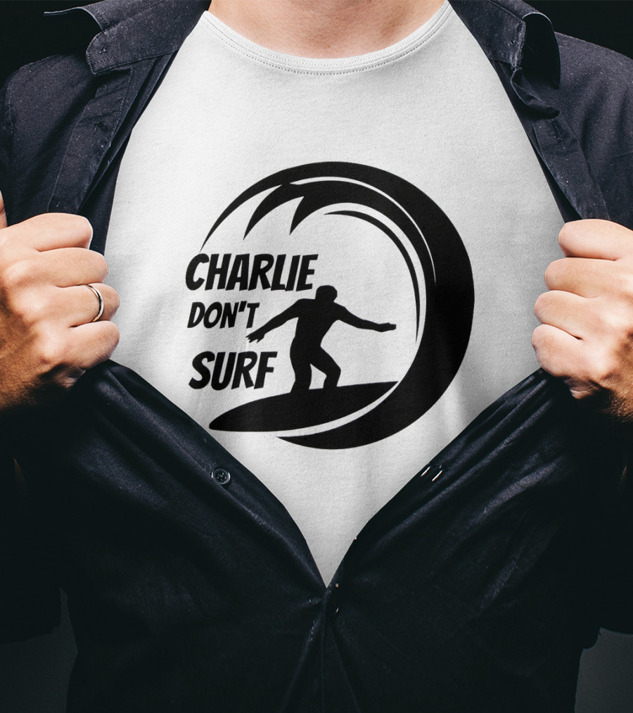 Charlie Don't Surf Silhouette Surfer Wave T-Shirt