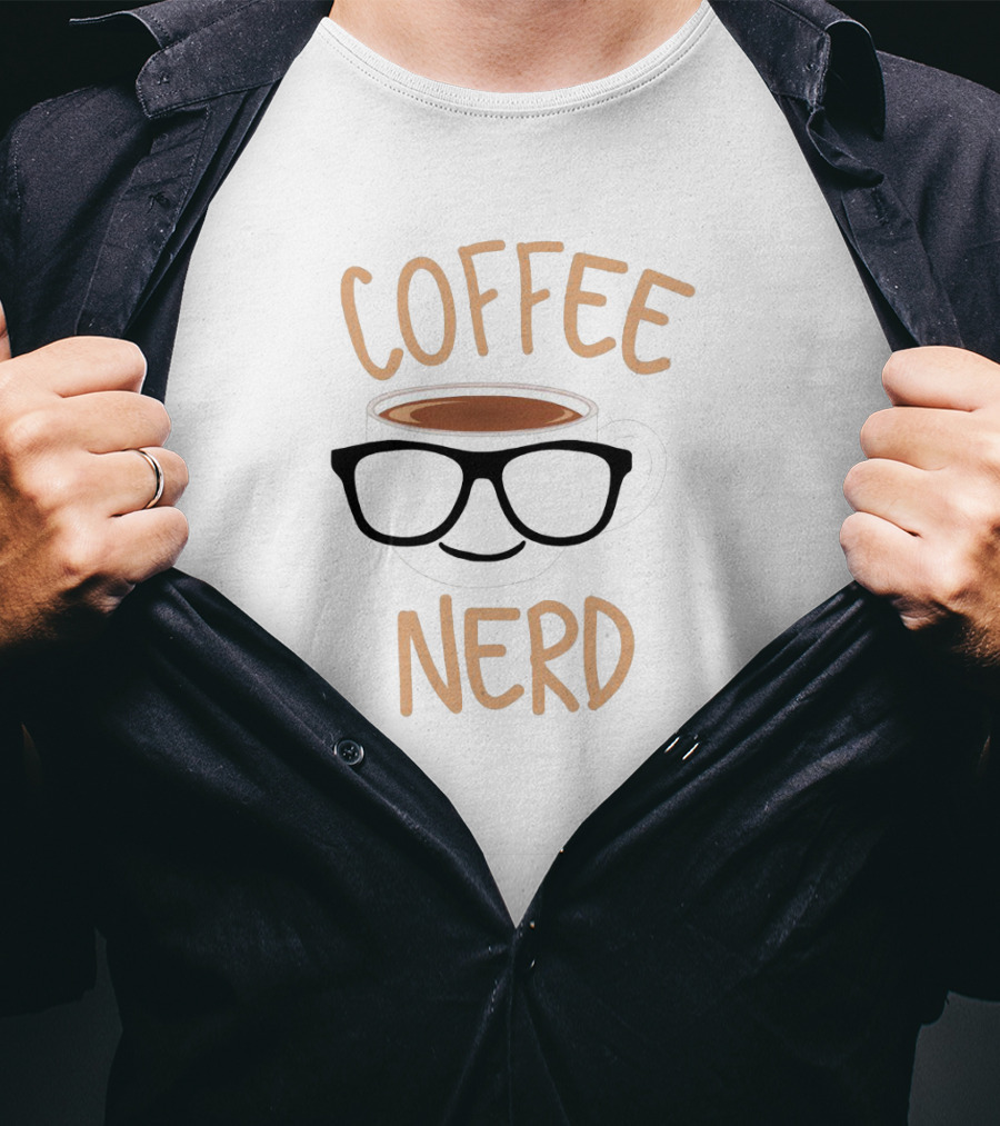 Coffee Nerd Funny Glasses Coffee Mug Face T-Shirt