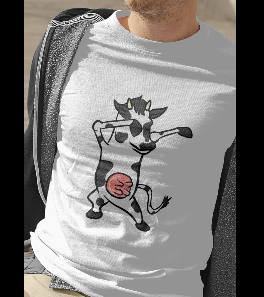 Cow Dabbing Funny Dance Pose Cartoon T-Shirt