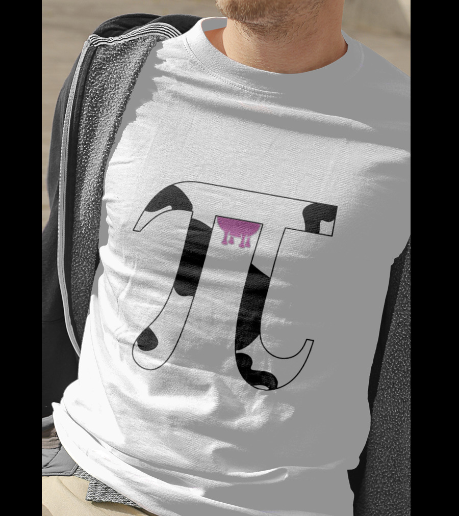 Pi Symbol With Cow Print And Udder T-Shirt